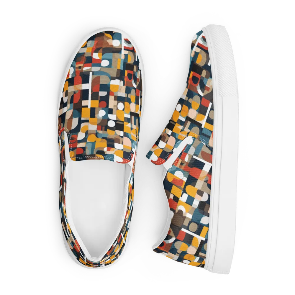 Modular Pulse on Men's Slip-On Canvas Shoes — Front