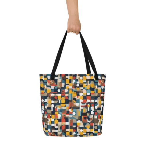 Modular Pulse on a Large Tote Bag W/ Pocket