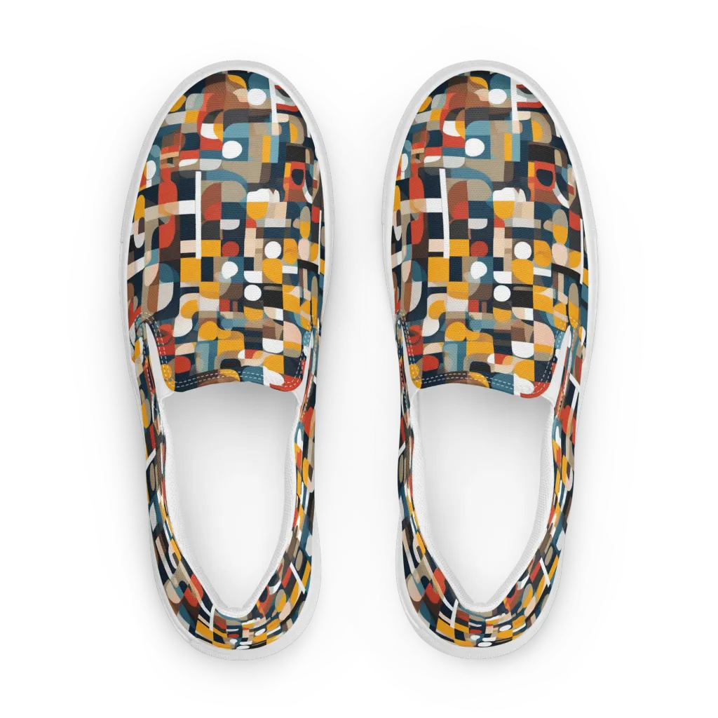 Modular Pulse on Women's Slip-On Canvas Shoes — Front