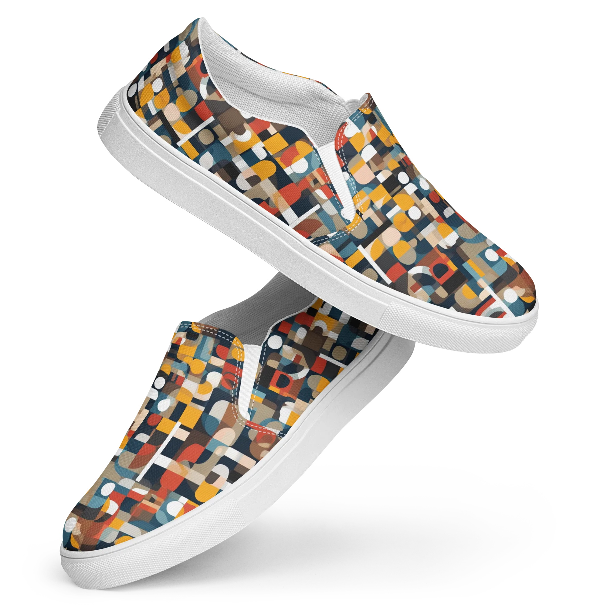 Modular Pulse on Women's Slip-On Canvas Shoes — Front