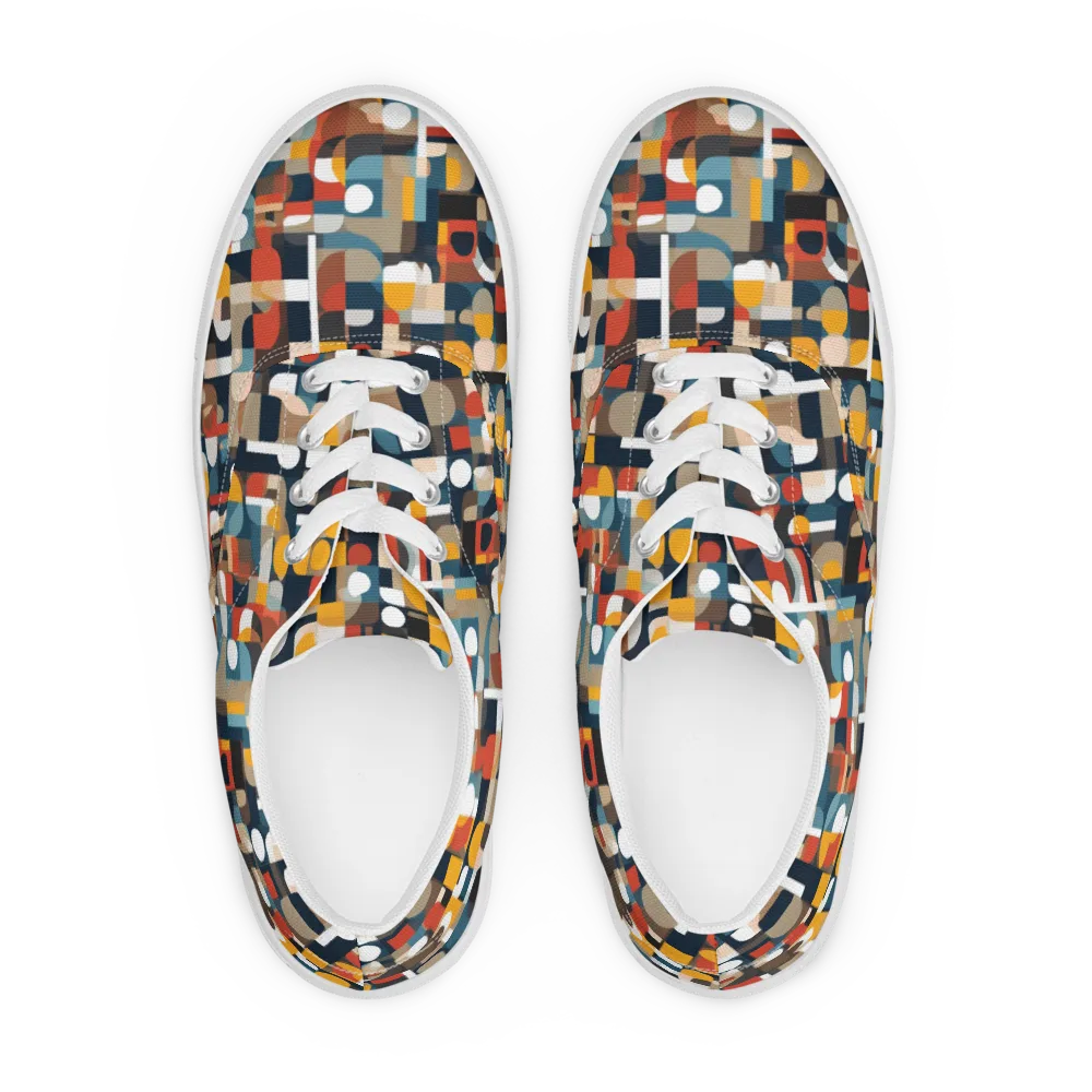 Modular Pulse on Men's Lace-Up Canvas Shoes — Front