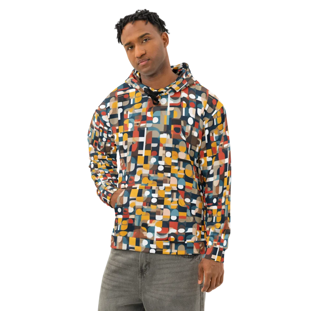 Modular Pulse on Cotton Hoodie — Left Front