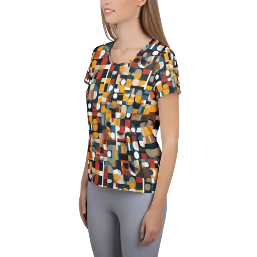 Modular Pulse on a Women's Athletic T-Shirt