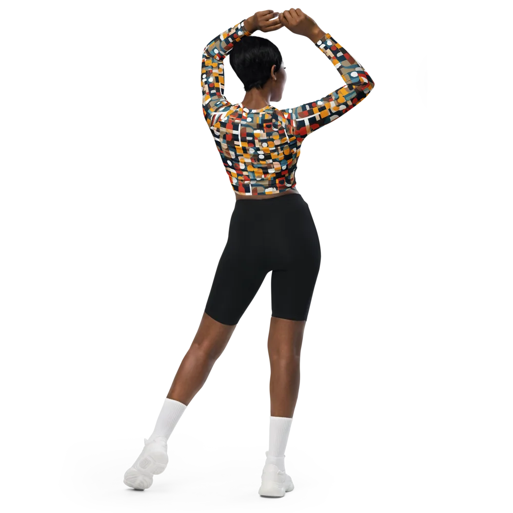 Modular Pulse on Long Sleeve Crop Top — Back