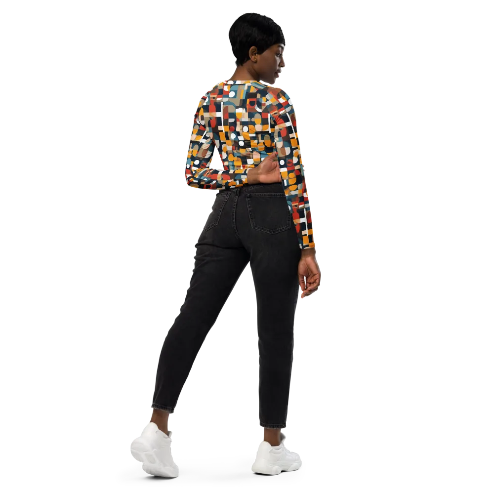 Modular Pulse on Long Sleeve Crop Top — Right Back