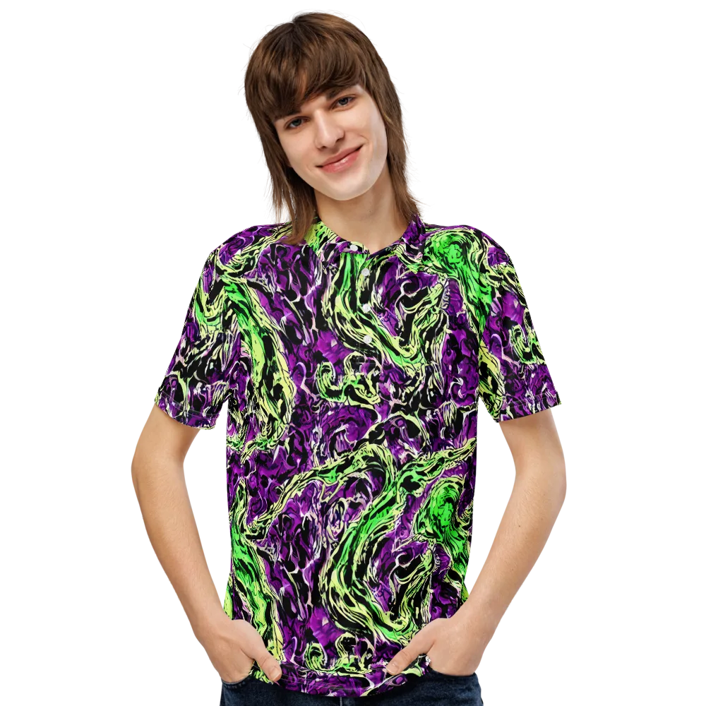 Psychedelic Noir on Men's Slim Fit Polo Shirt — Front