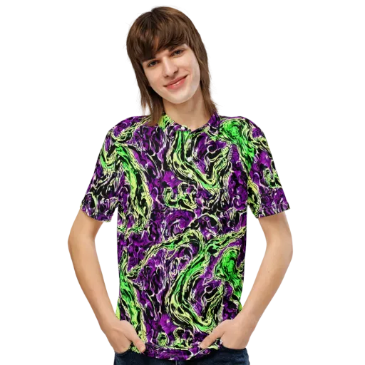 Psychedelic Noir on a Men's Slim Fit Polo Shirt