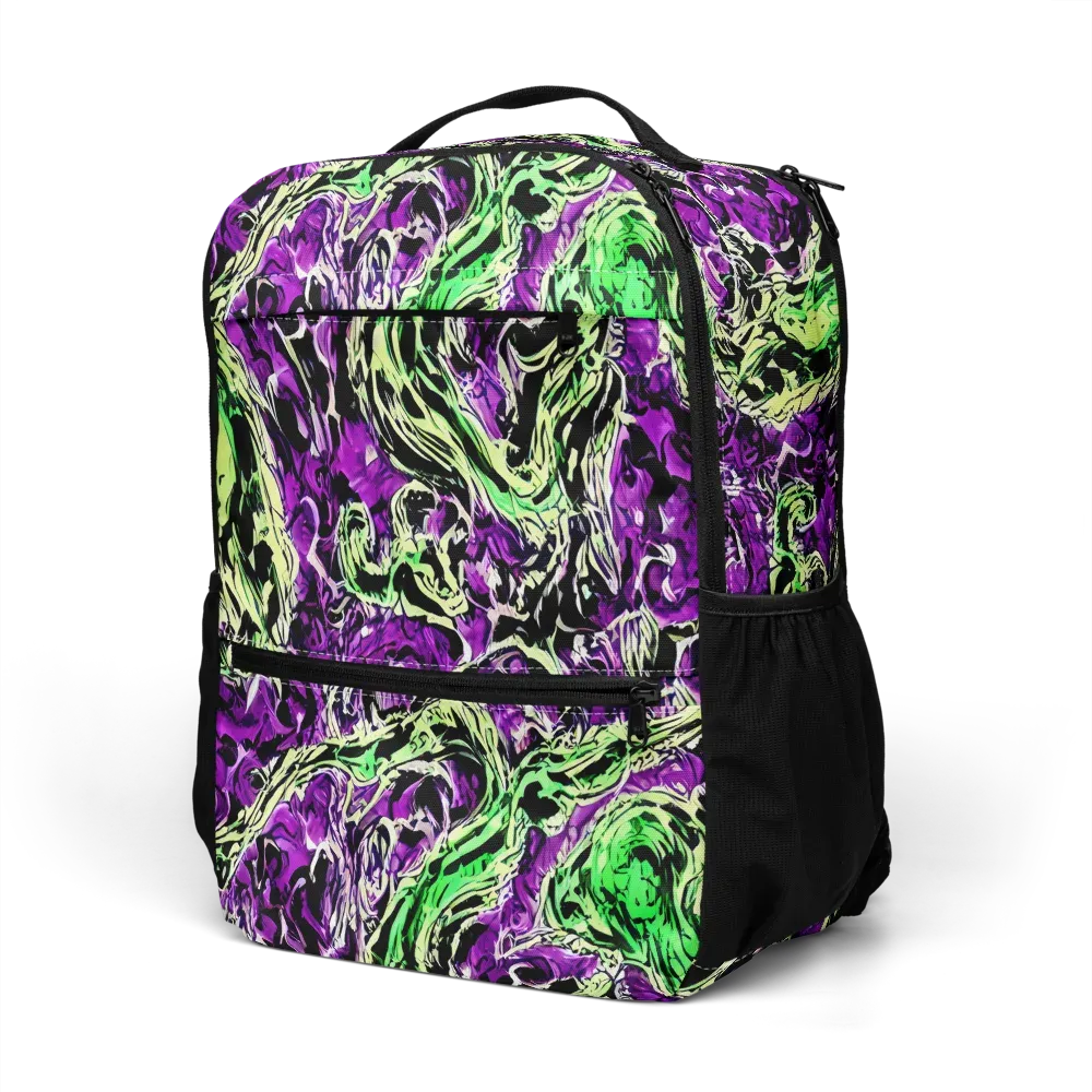 Psychedelic Noir on Utility Backpack — Left Front
