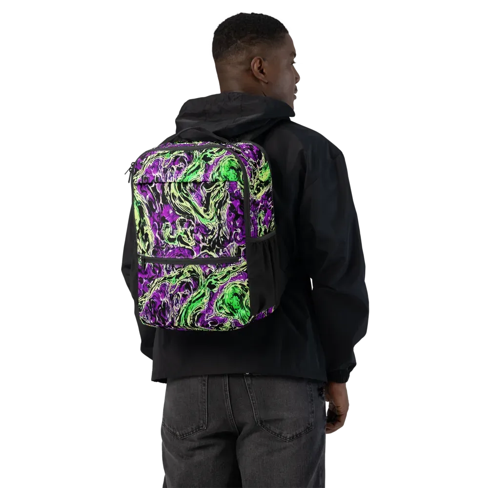 Psychedelic Noir on Utility Backpack — Back