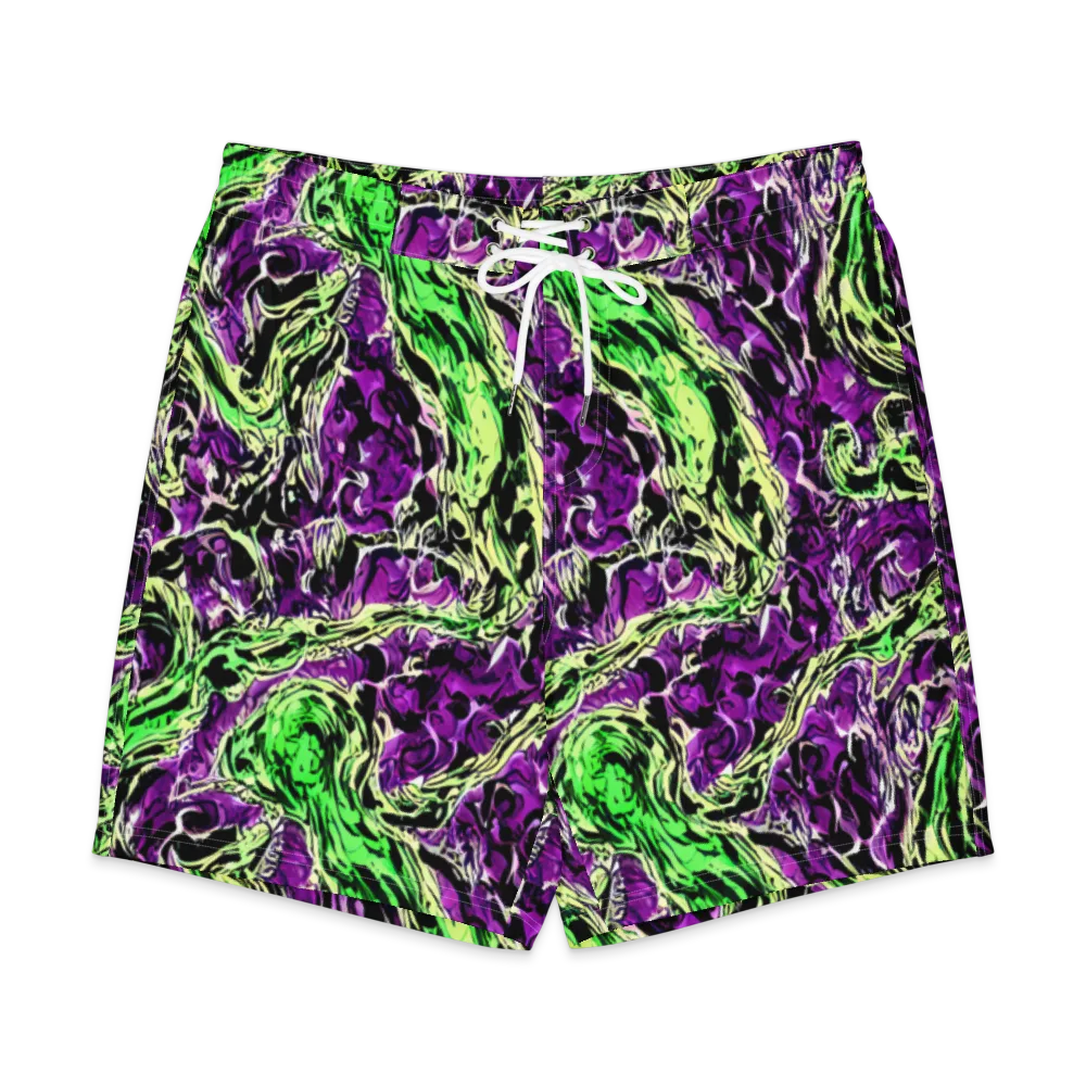 Psychedelic Noir on Men's Board Shorts — Front
