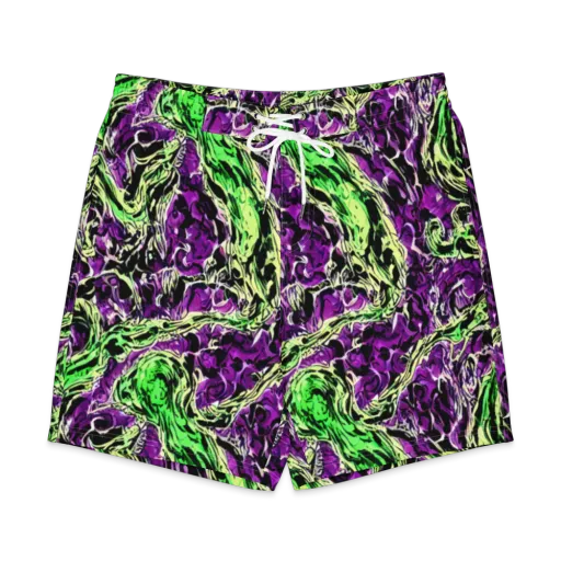 Psychedelic Noir on a Men's Board Shorts