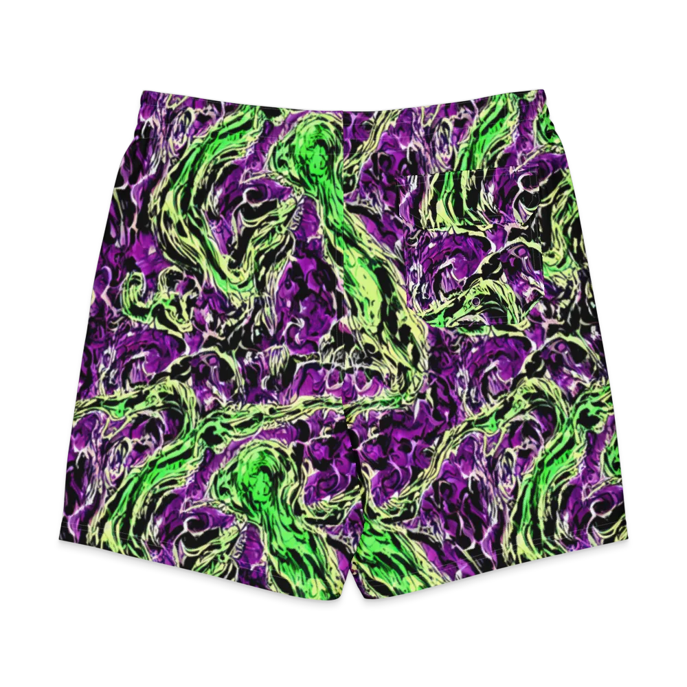 Psychedelic Noir on Men's Board Shorts — Back