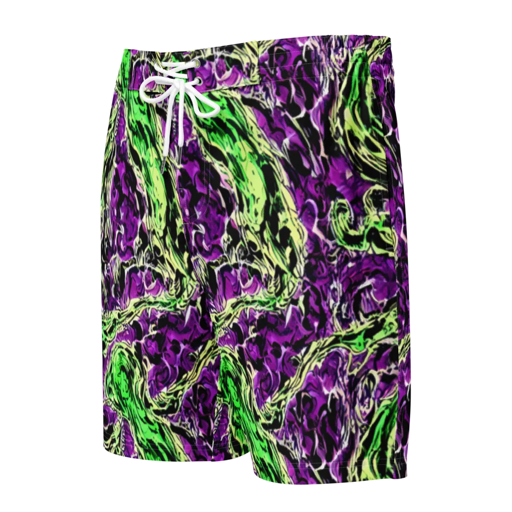 Psychedelic Noir on Men's Board Shorts — Front