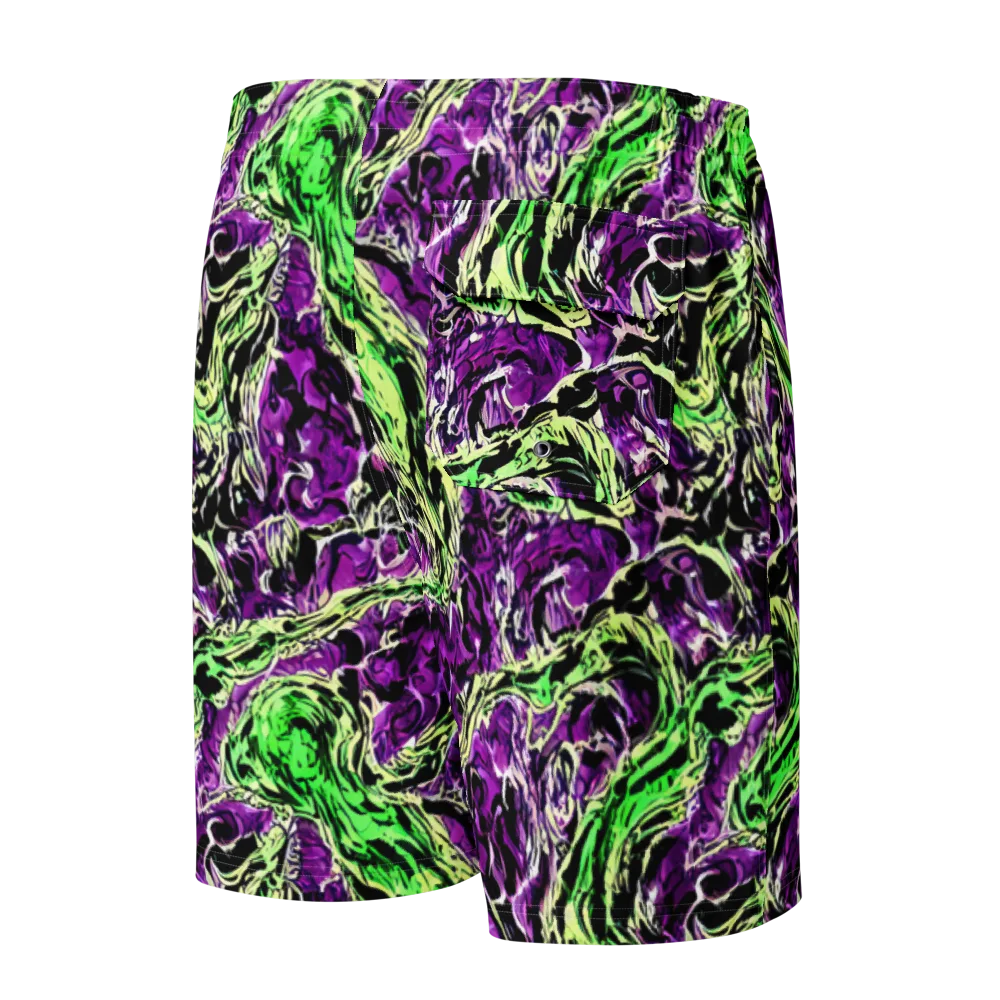 Psychedelic Noir on Men's Board Shorts — Back