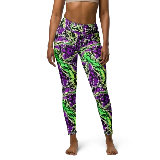 Psychedelic Noir on a Yoga Leggings