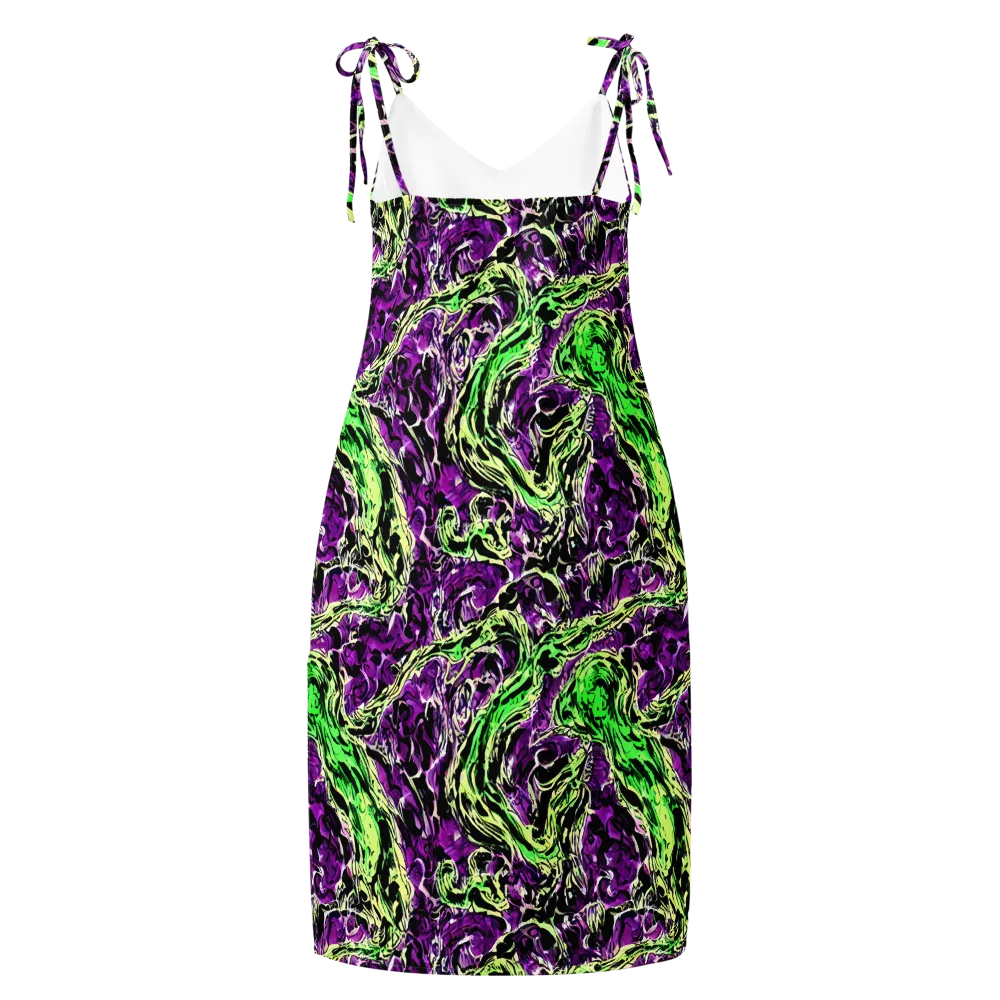 Psychedelic Noir on Slip Dress — Back