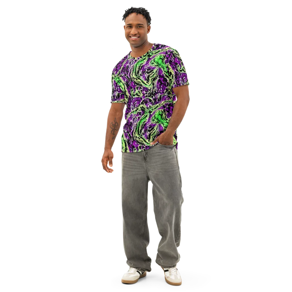 Psychedelic Noir on Men's Cotton Crew Neck T-Shirt — Front