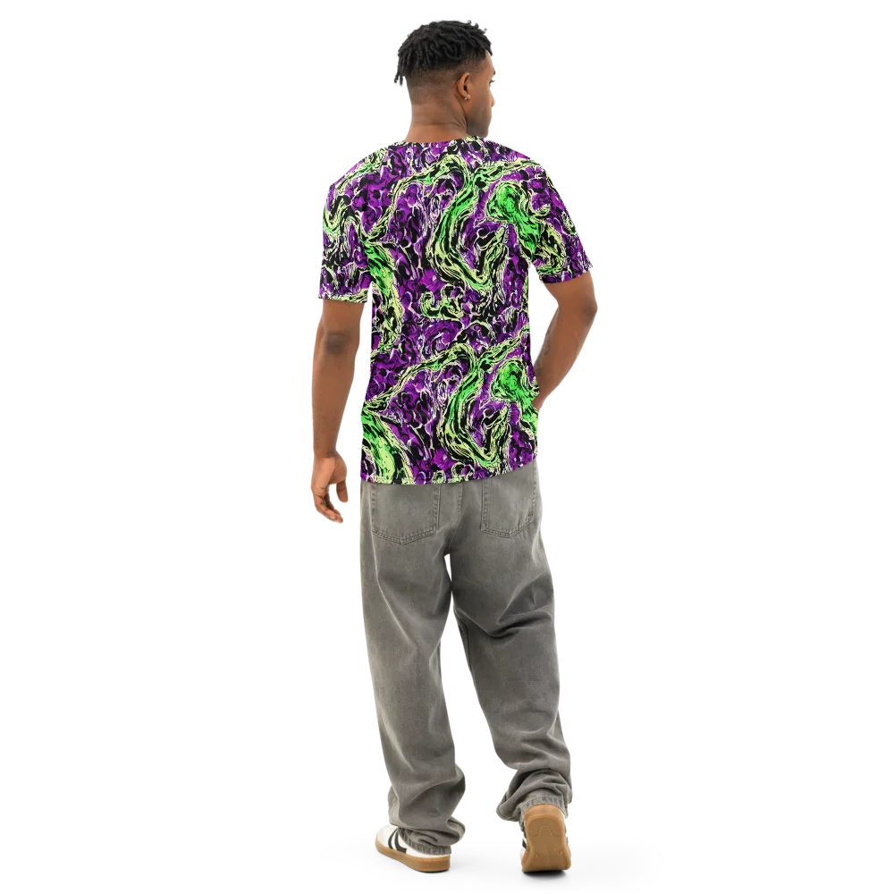 Psychedelic Noir on Men's Cotton Crew Neck T-Shirt — Back