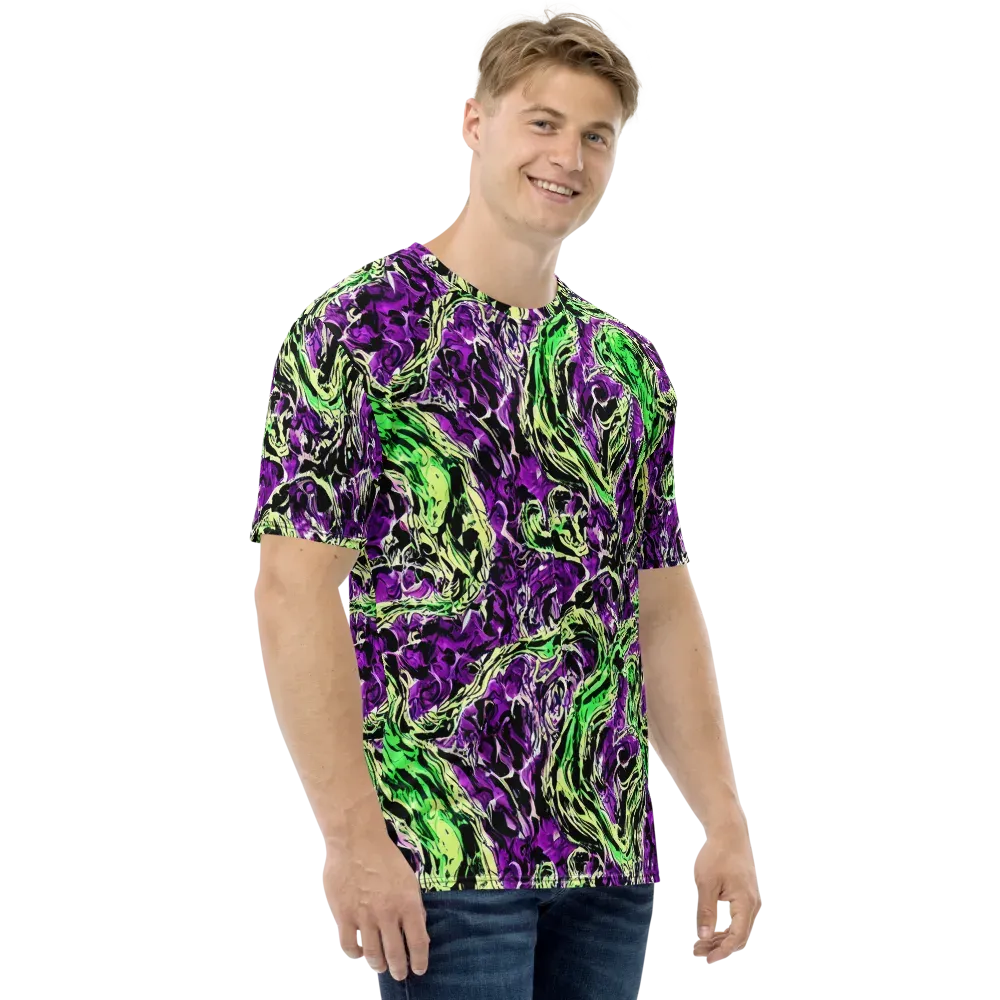Psychedelic Noir on Men's Crew Neck T-Shirt — Right