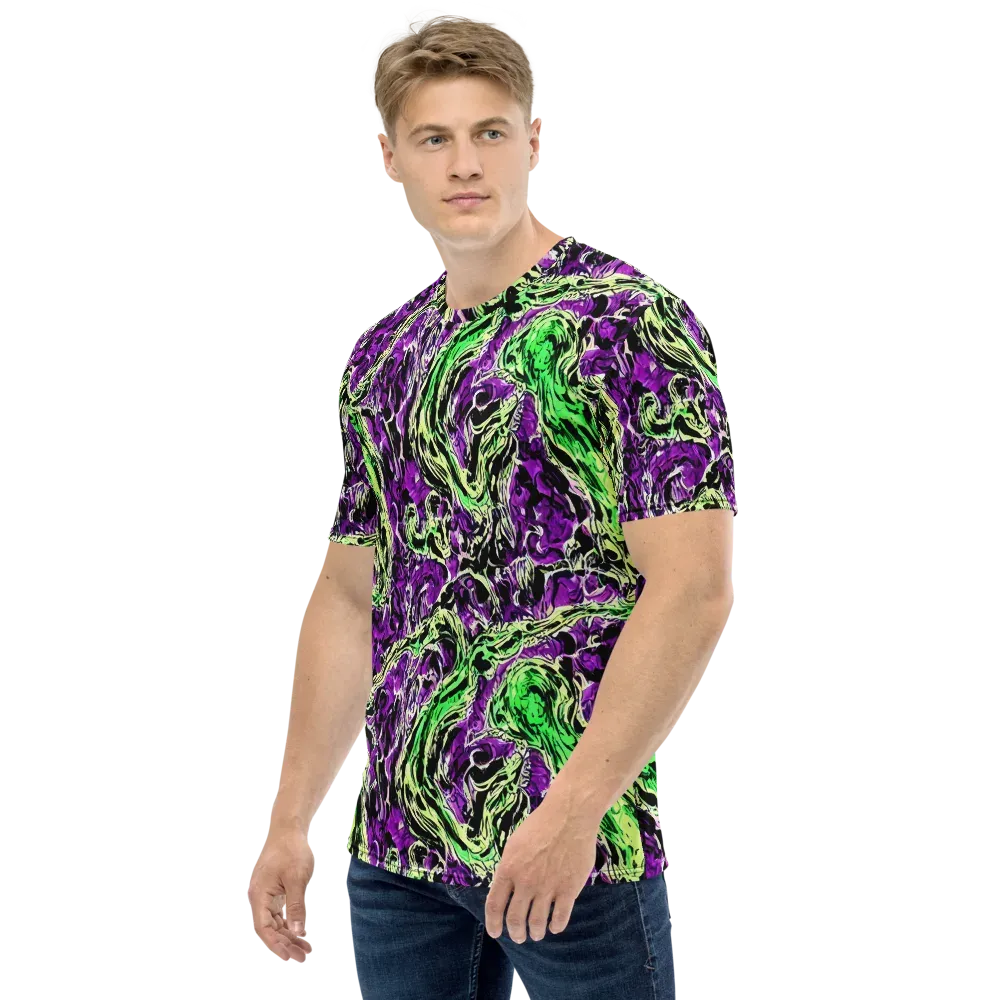 Psychedelic Noir on Men's Crew Neck T-Shirt — Left