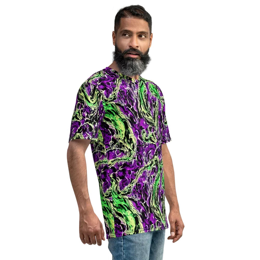 Psychedelic Noir on Men's Crew Neck T-Shirt — Right