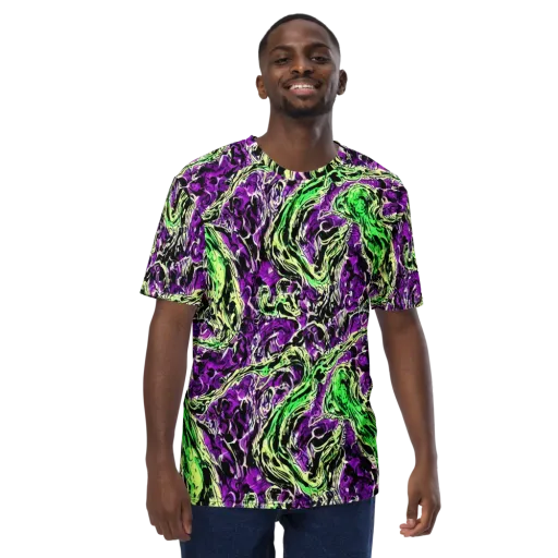 Psychedelic Noir on a Men's Crew Neck T-Shirt