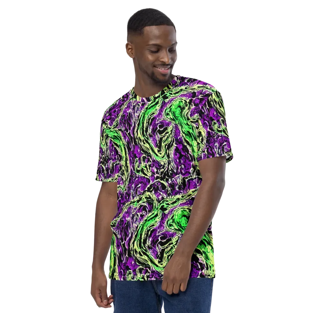 Psychedelic Noir on Men's Crew Neck T-Shirt — Left