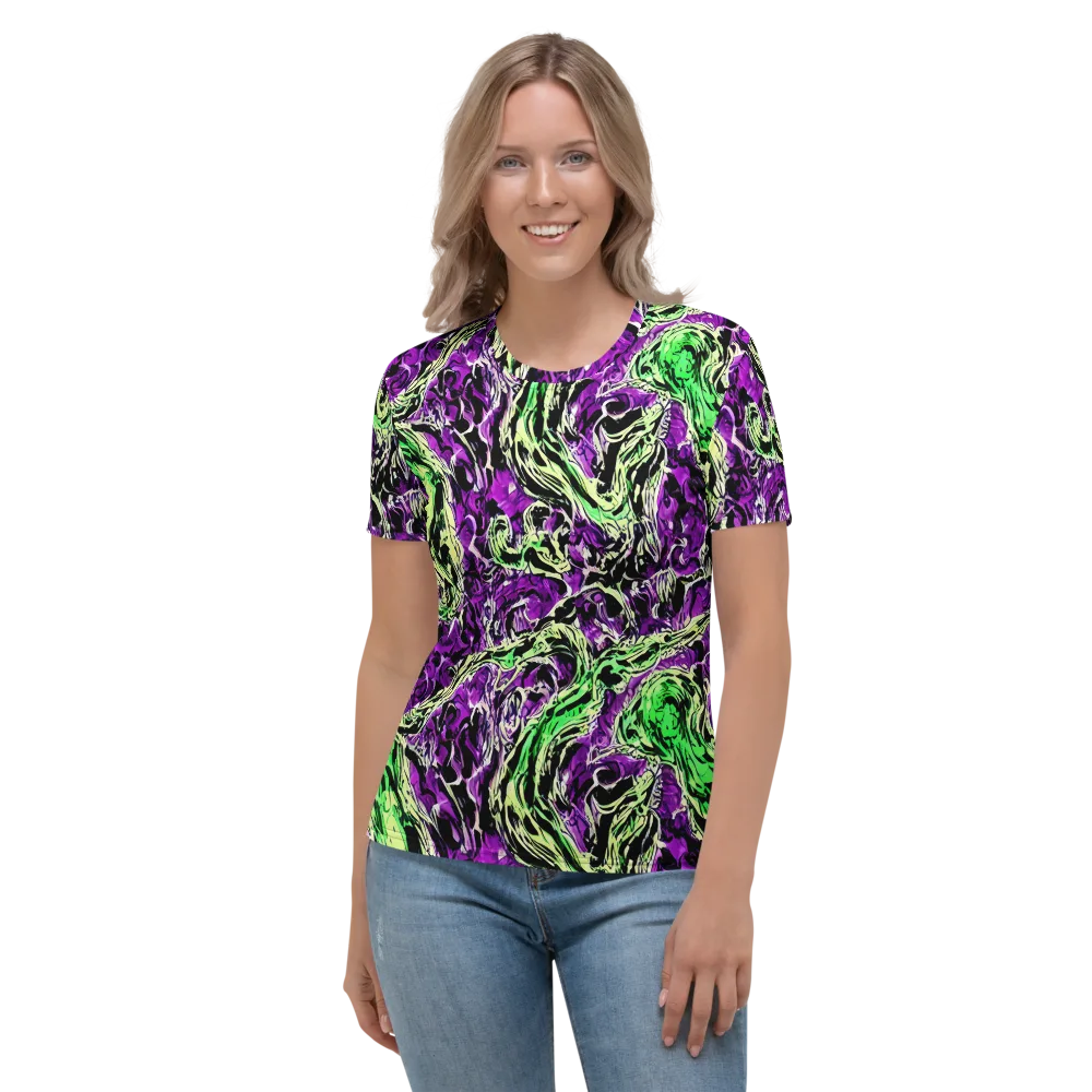 Psychedelic Noir on Women's Crew Neck T-Shirt — Front