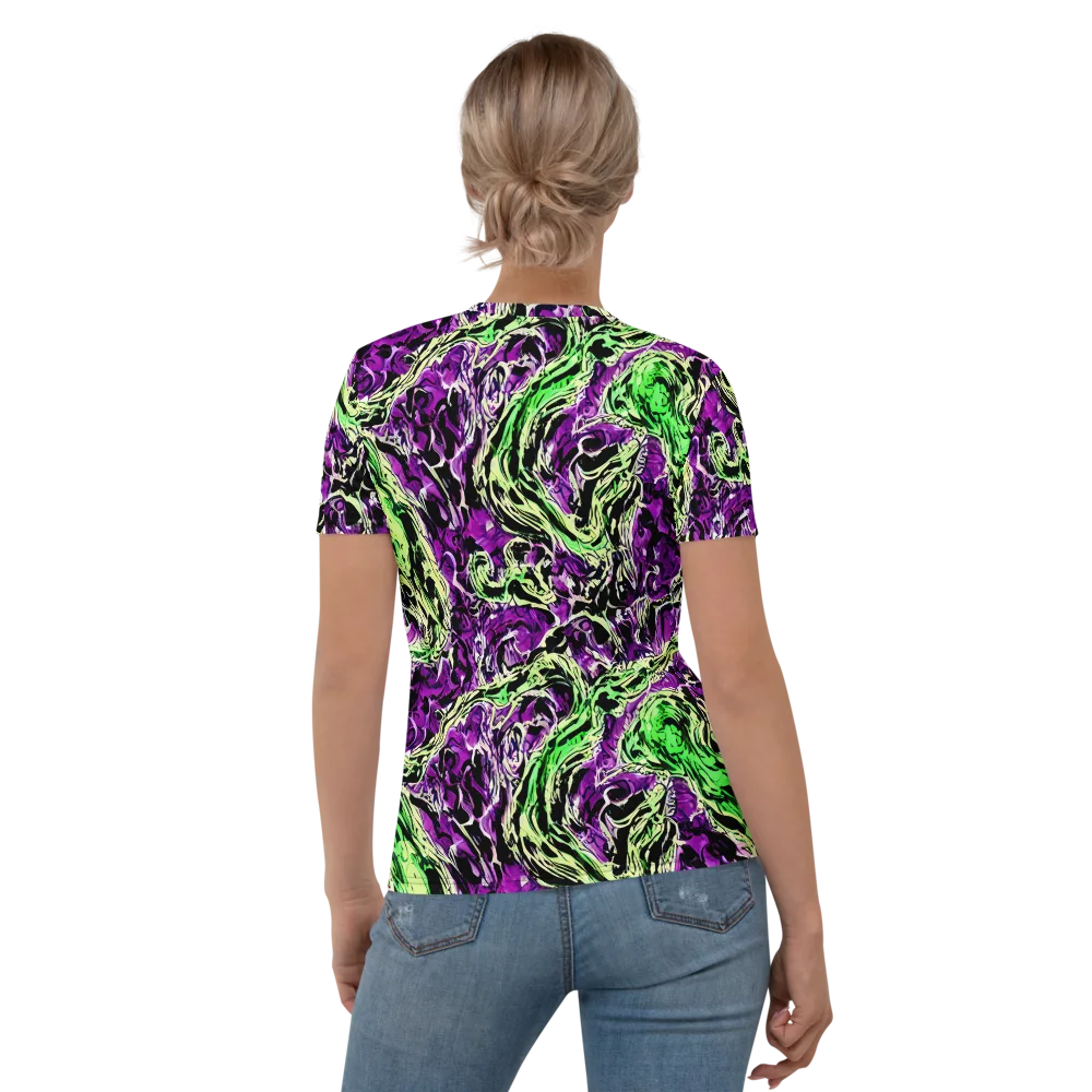 Psychedelic Noir on Women's Crew Neck T-Shirt — Back