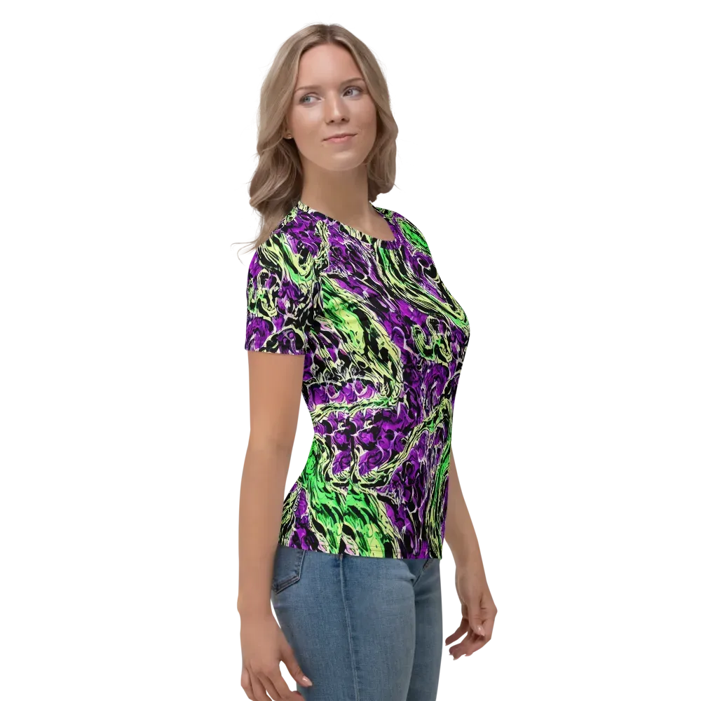 Psychedelic Noir on Women's Crew Neck T-Shirt — Right