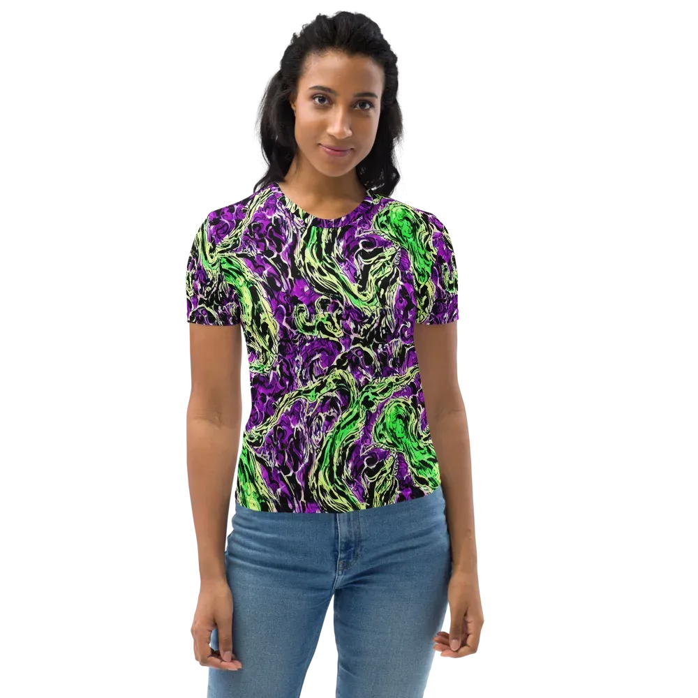 Psychedelic Noir on Women's Crew Neck T-Shirt — Front