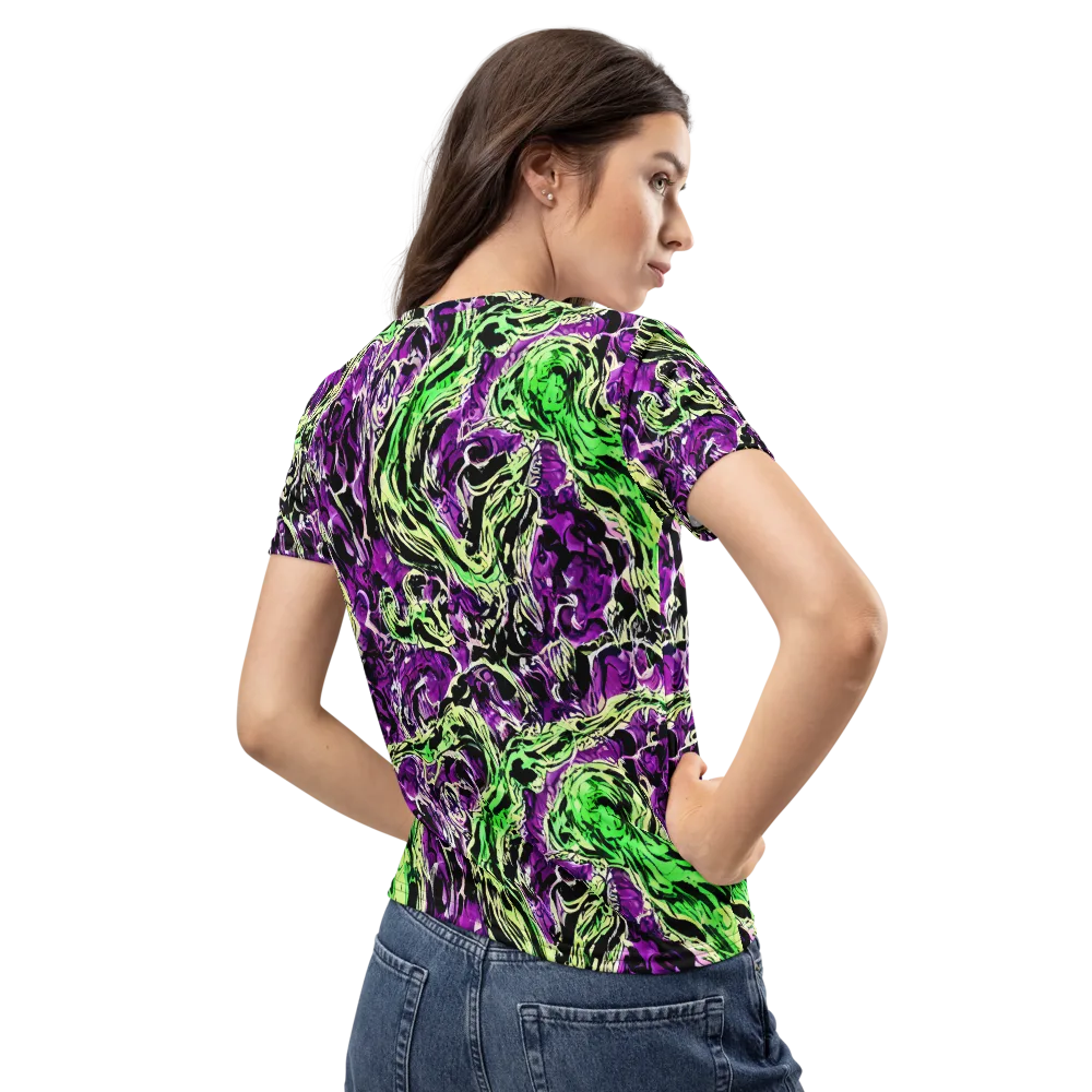 Psychedelic Noir on Women's Crew Neck T-Shirt — Back