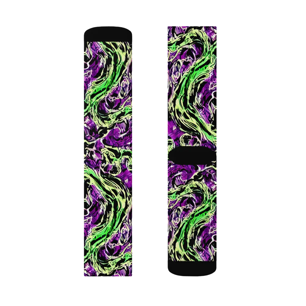 Psychedelic Noir on Socks — Left Sock