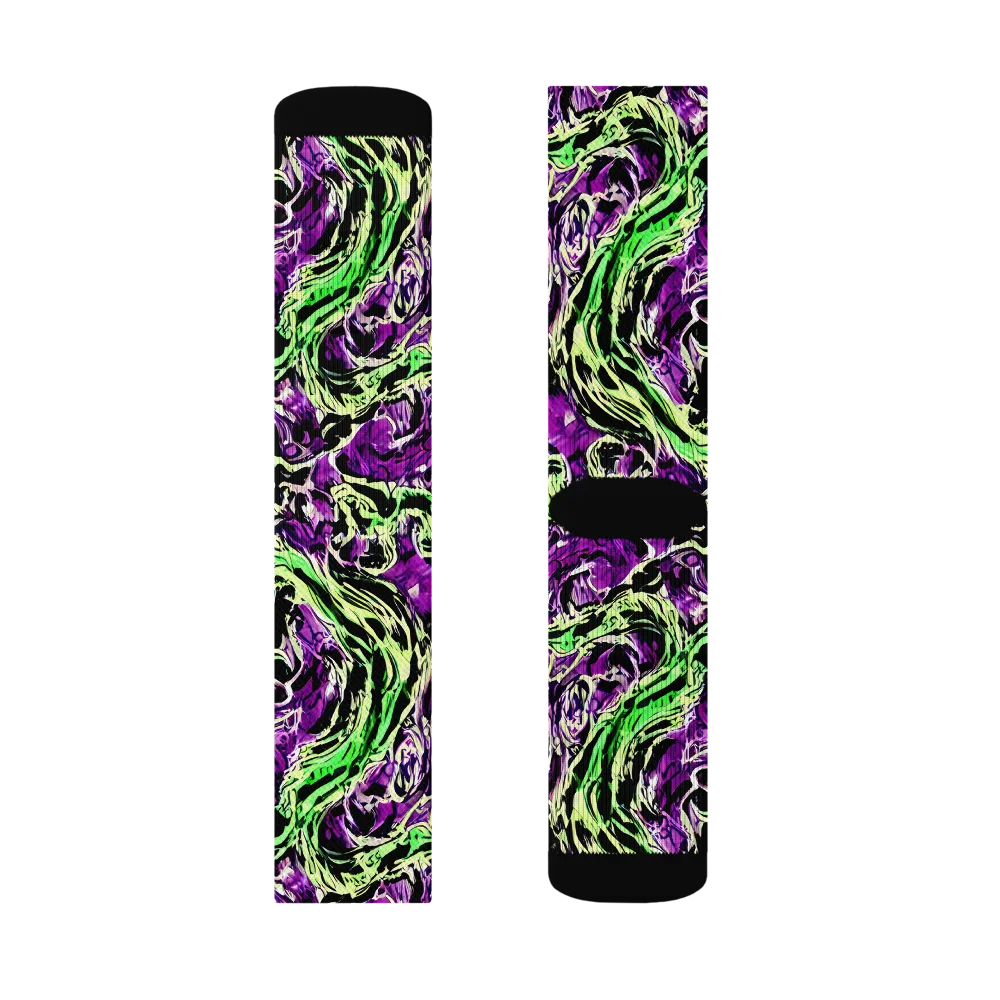 Psychedelic Noir on Socks — Right Sock