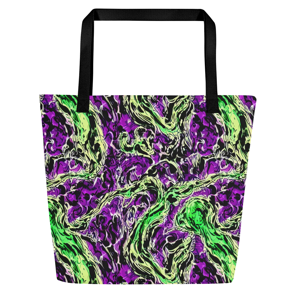 Psychedelic Noir on Large Tote Bag W/ Pocket — Front
