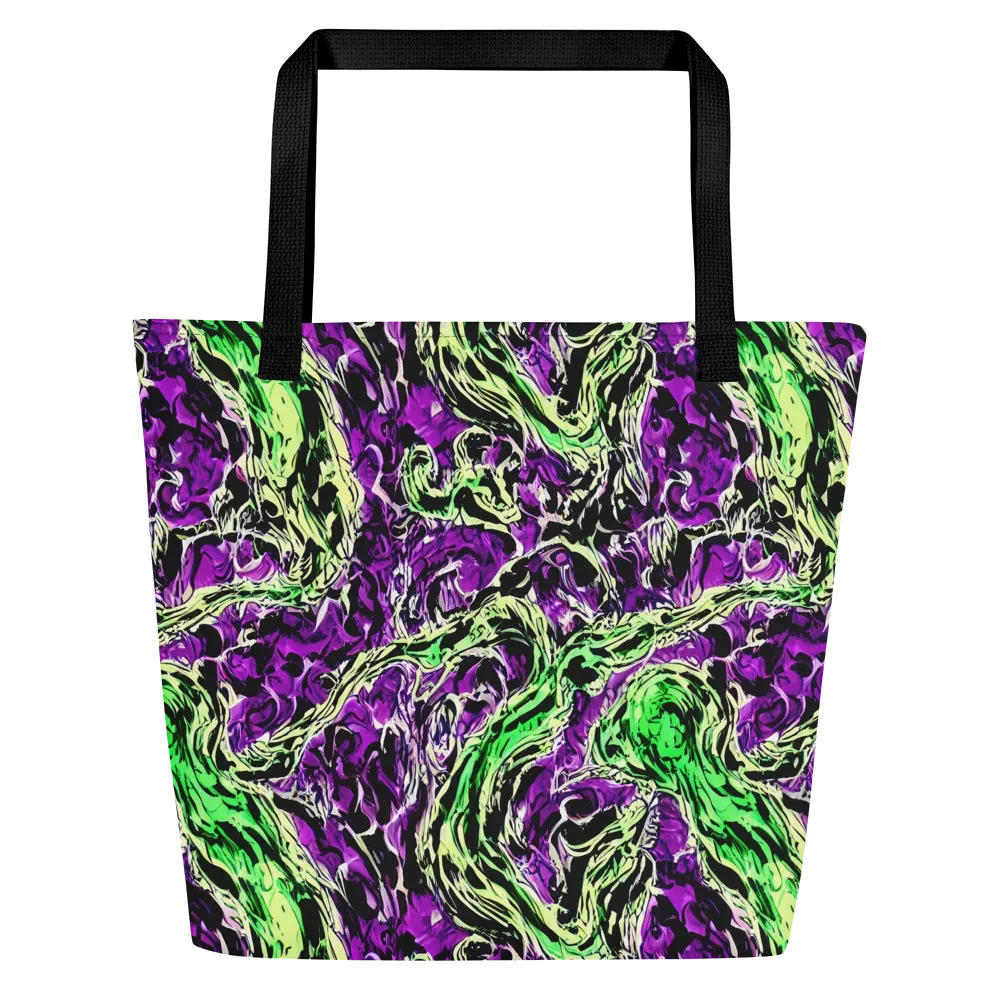 Psychedelic Noir on Large Tote Bag W/ Pocket — Front