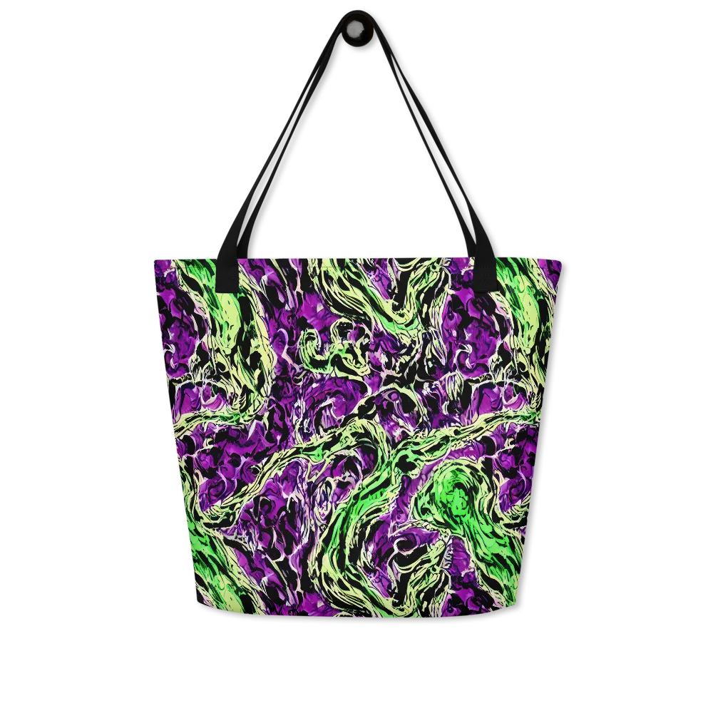 Psychedelic Noir on Large Tote Bag W/ Pocket — Front