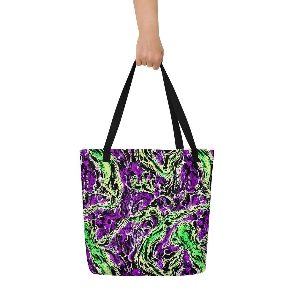 Psychedelic Noir on Large Tote Bag W/ Pocket — Front