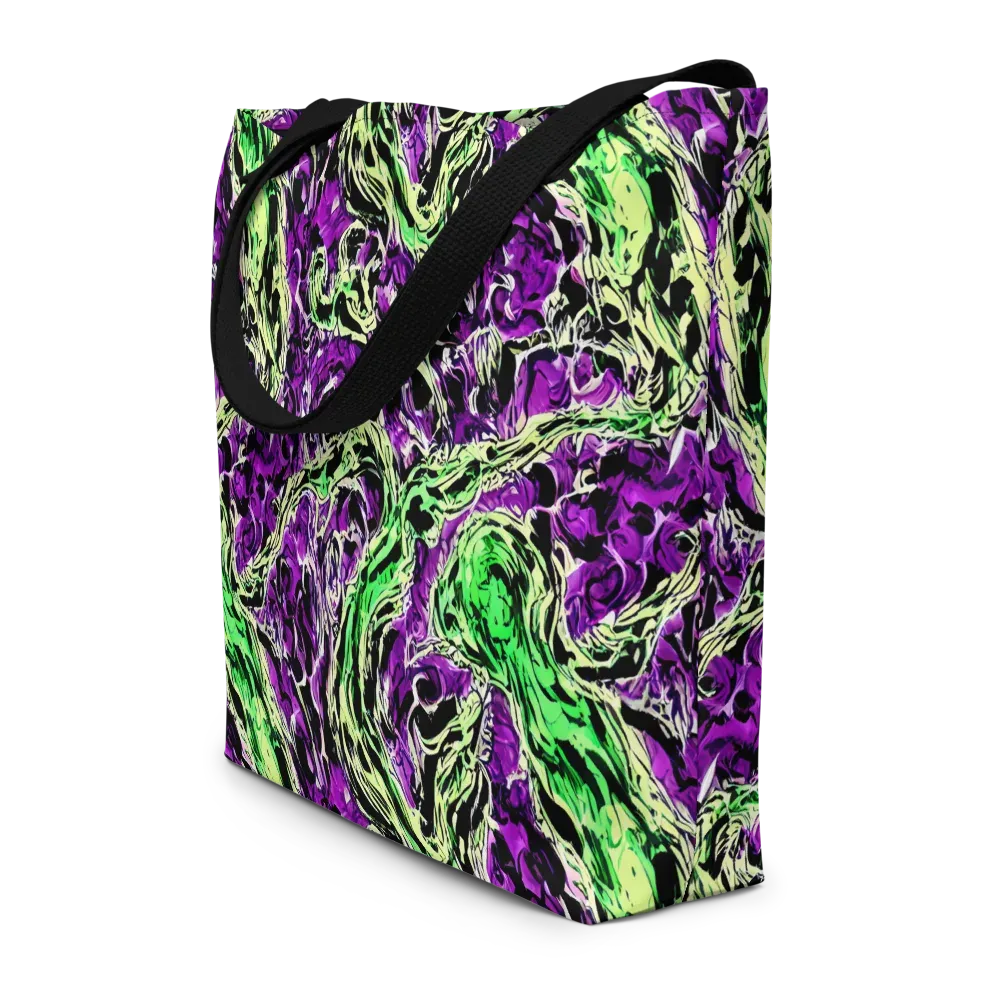 Psychedelic Noir on Large Tote Bag W/ Pocket — Front