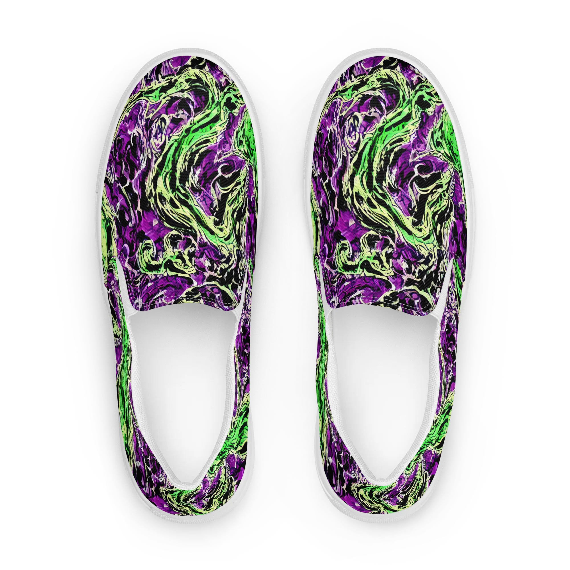 Psychedelic Noir on Women's Slip-On Canvas Shoes — Front