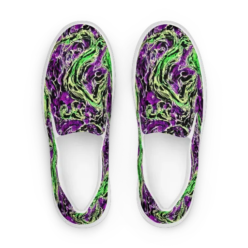 Psychedelic Noir on a Women's Slip-On Canvas Shoes