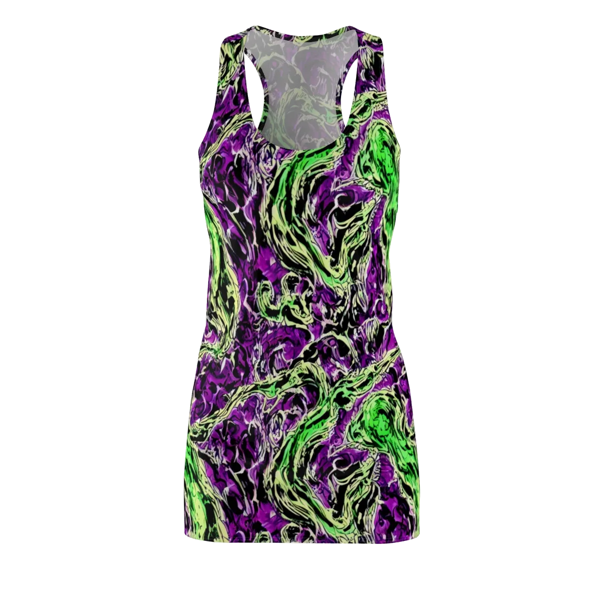Psychedelic Noir on Racerback Dress — Front