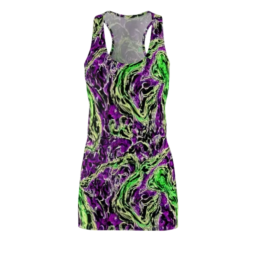 Psychedelic Noir on a Racerback Dress