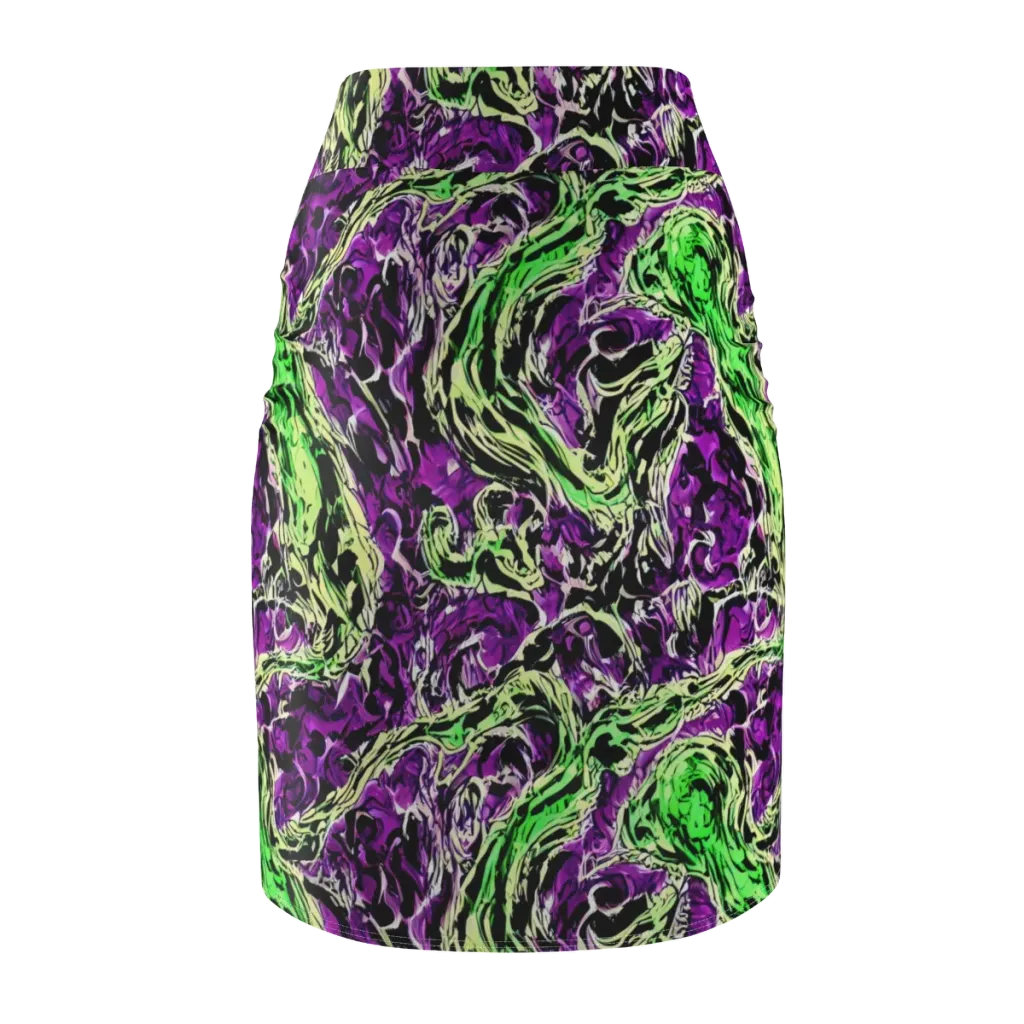 Psychedelic Noir on Pencil Skirt — Back