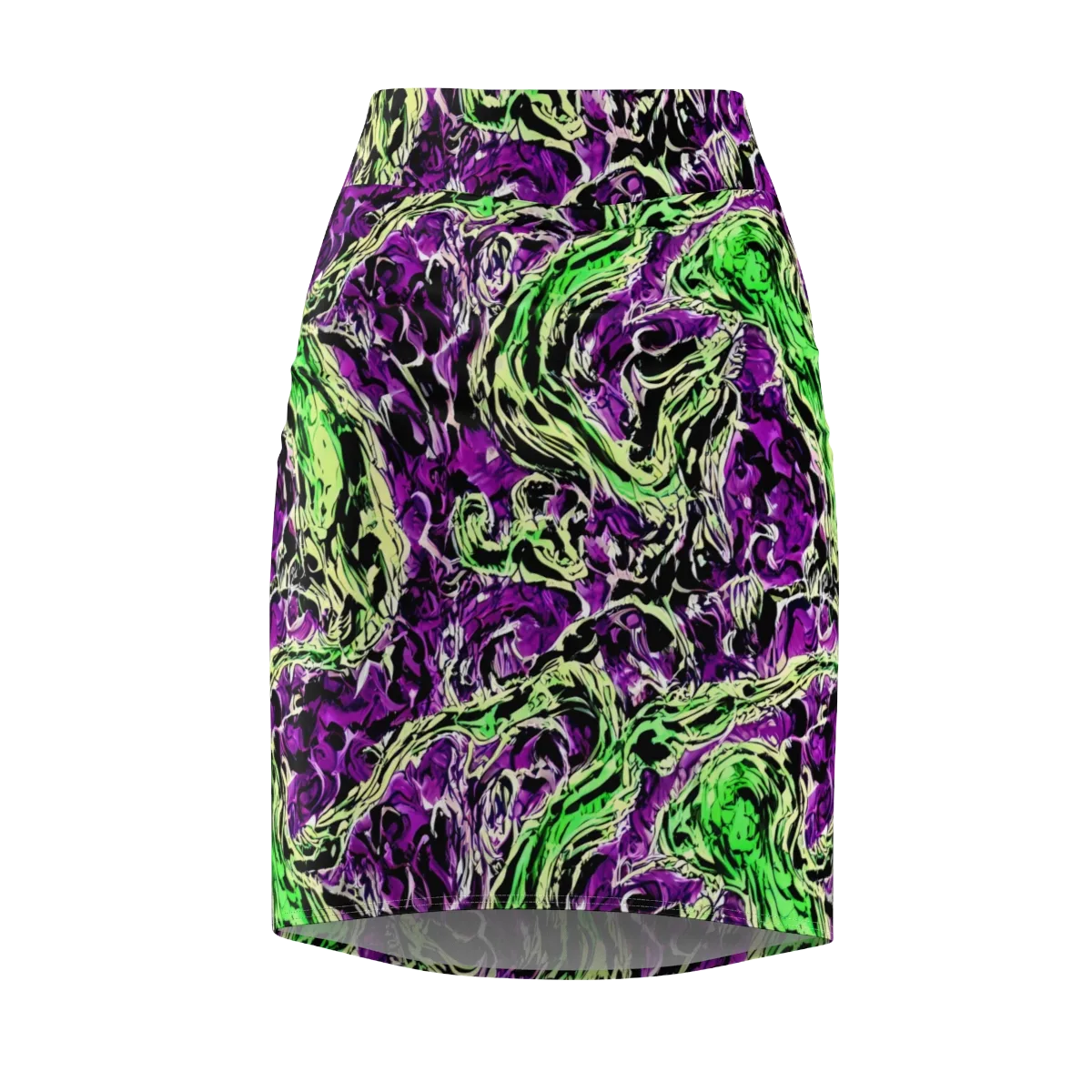Psychedelic Noir on Pencil Skirt — Front