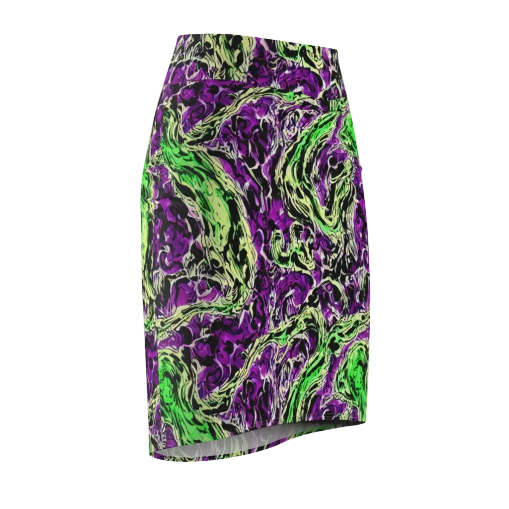 Psychedelic Noir on Pencil Skirt — Front Side