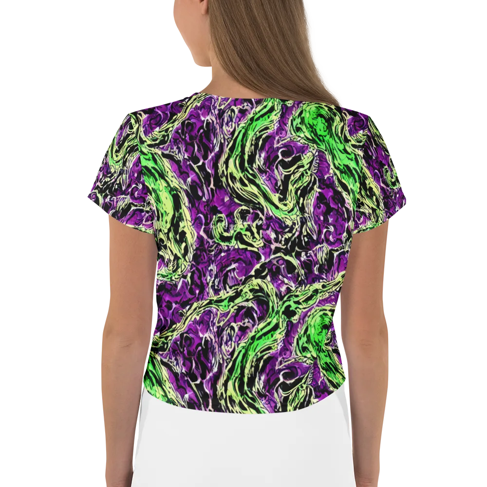 Psychedelic Noir on Crop Tee — Back