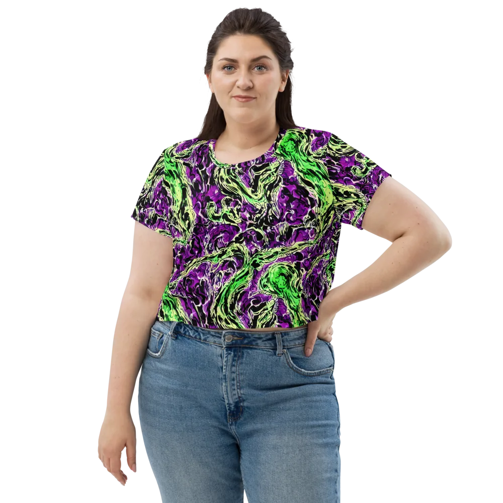 Psychedelic Noir on Crop Tee — Front