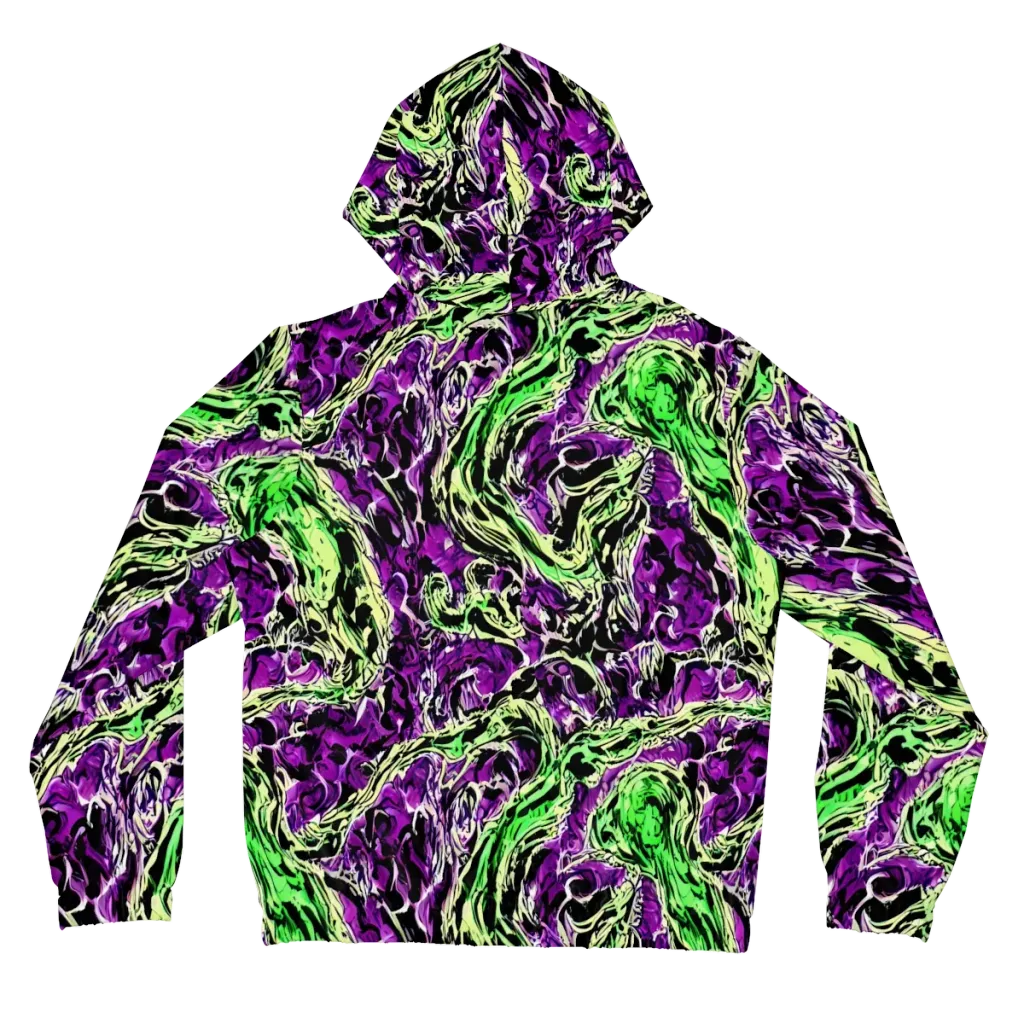 Psychedelic Noir on Women's Full-Zip Hoodie — Back