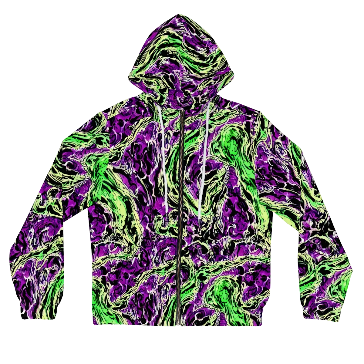 Psychedelic Noir on Women's Full-Zip Hoodie — Front